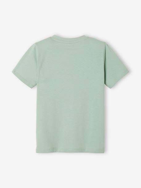 Jungen T-Shirt mit Schriftzug BASIC Oeko-Tex - aqua+hellblau+orange+wollweiß - 2