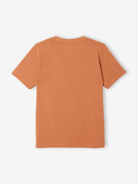 Jungen T-Shirt mit Schriftzug BASIC Oeko-Tex - aqua+blau+hellblau+hellgelb+nachtblau+orange+orange+wollweiß - 18