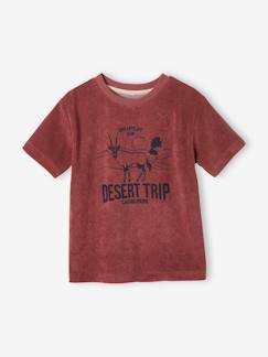 Jungenkleidung-Shirts, Poloshirts & Rollkragenpullover-Shirts-Jungen T-Shirt aus Frottee, Antilopen-Print Oeko Tex