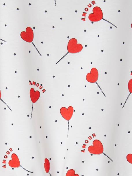 Mädchen T-Shirt - khaki+weiß/rot+wollweiß+zartrosa/kirschen+erdbeeren - 10