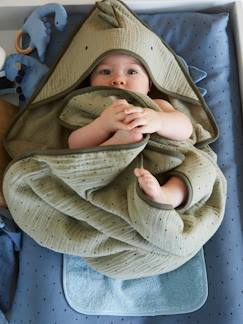 Babymode-Baby Kapuzenbadetuch & Waschhandschuh „Kleiner Dino“ Oeko Tex