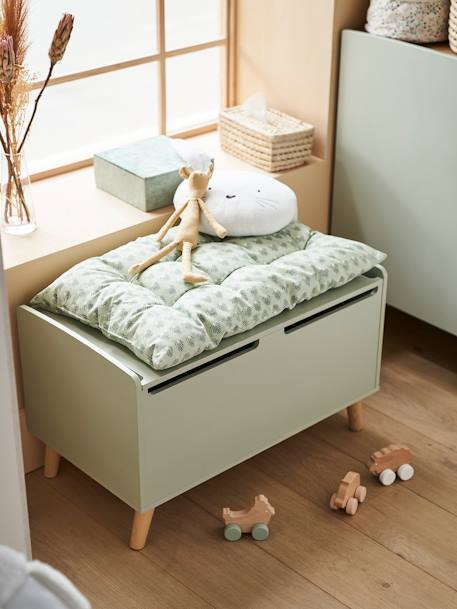 Kinderzimmer Spielzeugkiste „Konfetti“, Truhe - grau/natur+grün+weiß/natur - 11