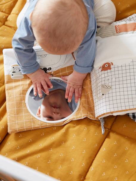 Baby Stoffbuch mit Stofftier „Waschbär“ - mehrfarbig - 3