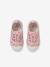 Mädchen Baby Stoff-Sneakers mit Gummizug - blau bedruckt/herzen+rosa blumen - 9