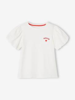Maedchenkleidung-Shirts & Rollkragenpullover-Mädchen T-Shirt, Puffärmel mit Lochstickerei Oeko-Tex®
