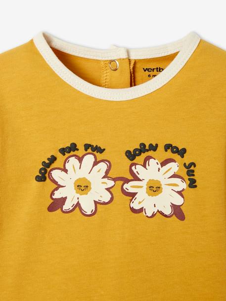Baby T-Shirt mit Gänseblümchen - senfgelb - 3