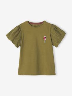 Maedchenkleidung-Shirts & Rollkragenpullover-Mädchen T-Shirt, Puffärmel mit Lochstickerei Oeko-Tex®