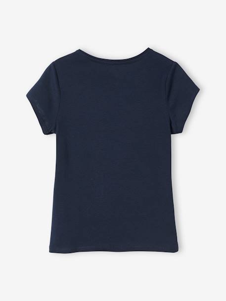 Mädchen T-Shirt, Message-Print BASIC Oeko-Tex - gelb+koralle+marine+rosa+weiß - 8
