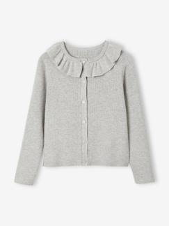 Maedchenkleidung-Pullover, Strickjacken & Sweatshirts-Strickjacken-Kurze Mädchen Strickjacke mit Kragen Oeko-Tex