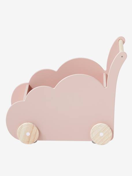 Kinderzimmer Fahrbare Spielzeugkiste „Wolke“ - grau+grün+rosa+weiß - 9