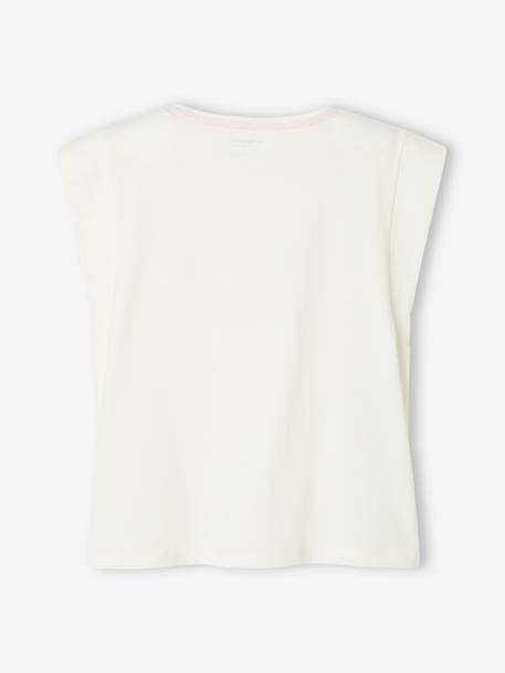 Mädchen T-Shirt mit City-Motiv, Glitzerdetails Oeko Tex® - dunkelrosa+wollweiß - 5