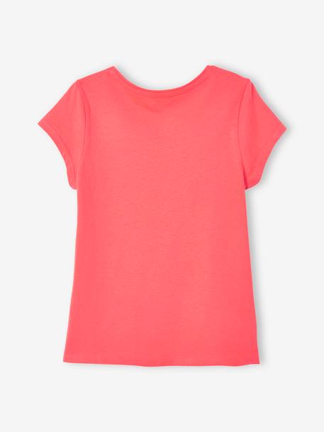 Mädchen T-Shirt, Message-Print BASIC Oeko-Tex - gelb+koralle+marine+rosa+weiß - 5