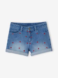Maedchenkleidung-Shorts & Bermudas-Mädchen Jeansshorts, bestickt