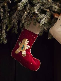Kinder Weihnachtsstrumpf mit Wendepailletten „Mr. Biscuit“, personalisierbar -  - [numero-image]