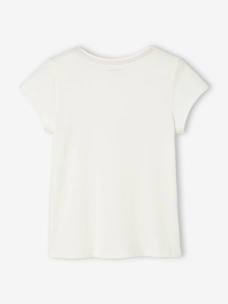 Mädchen T-Shirt, Message-Print BASIC Oeko-Tex - gelb+koralle+marine+rosa+weiß - 16