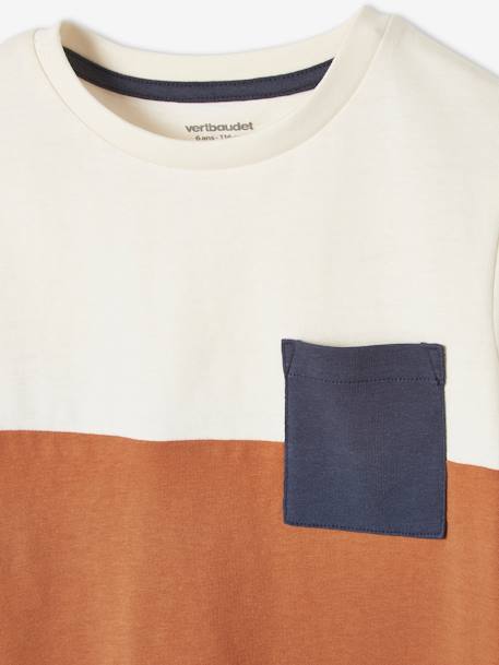 Jungen T-Shirt, Colorblock Oeko-Tex - khaki+orange+schwarz - 6