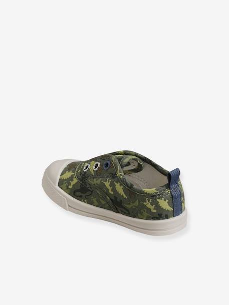 Jungen Baby Stoff-Sneakers mit Gummizug - dunkelblau+grün bedruckt - 10
