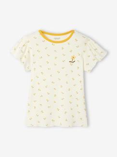 Maedchenkleidung-Mädchen T-Shirt mit Aufdruck, gerippt Oeko-Tex®