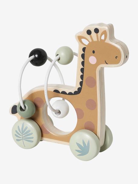 Baby Motorikschleife Bär, Holz FSC - braun/tansania giraffe - 4