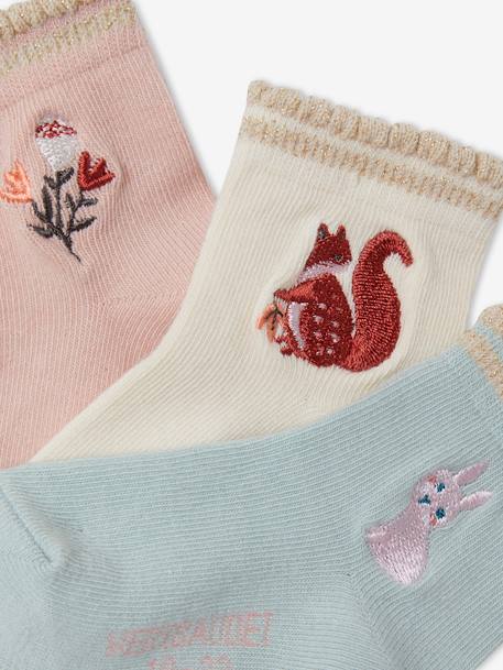 3er-Pack Mädchen Baby Socken mit Stickerei Oeko-Tex - pack pfirsich - 2