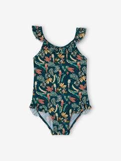Maedchenkleidung-Mädchen Badeanzug mit Tropenmuster  Oeko-Tex®