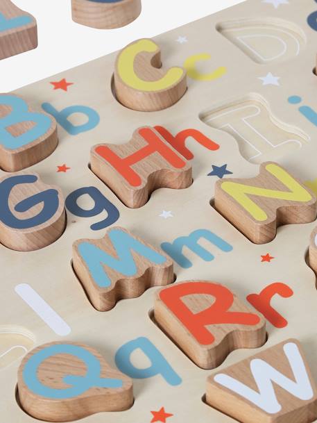 Kinder Lernpuzzle mit Buchstaben, Holz FSC® - beige - 6
