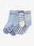 3er-Pack Jungen Baby Socken mit Streifen BASIC Oeko-Tex - pack blau - 1