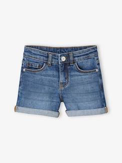 Maedchenkleidung-Shorts & Bermudas-Mädchen Jeansshorts mit Umschlag BASIC Oeko-Tex