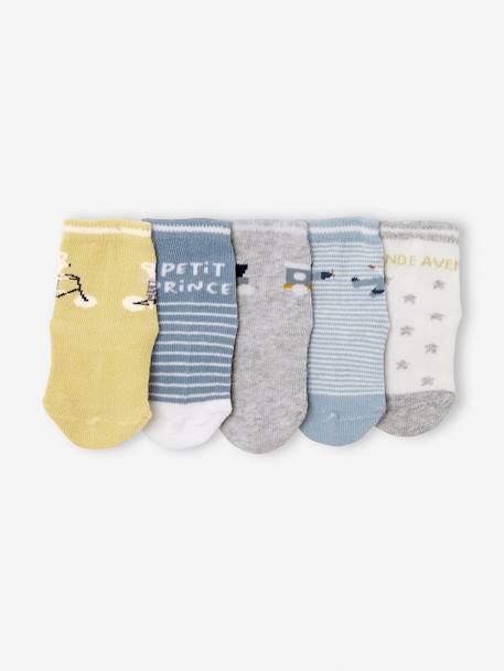 5er-Pack Jungen Baby Socken mit Motiven  Oeko-Tex - pack blau - 2