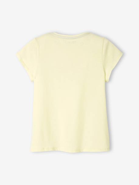 Mädchen T-Shirt, Message-Print BASIC Oeko-Tex - gelb+koralle+marine+rosa+weiß - 2