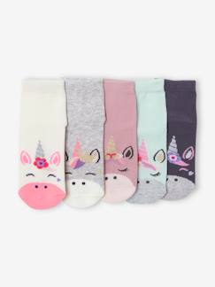 Maedchenkleidung-Unterwäsche, Socken, Strumpfhosen-Socken-5er-Pack Mädchen Socken, Einhorn Oeko-Tex®
