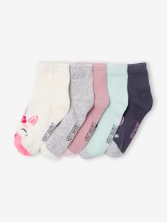 Maedchenkleidung-Unterwäsche, Socken, Strumpfhosen-5er-Pack Mädchen Socken, Einhorn Oeko-Tex®
