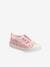 Mädchen Baby Stoff-Sneakers mit Gummizug - blau bedruckt/herzen+rosa blumen+salbeigrün - 6