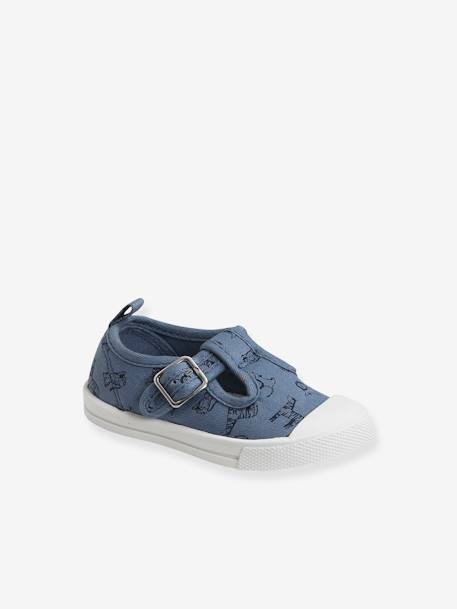 Jungen Baby Stoff-Schuhe - blau+braun - 1