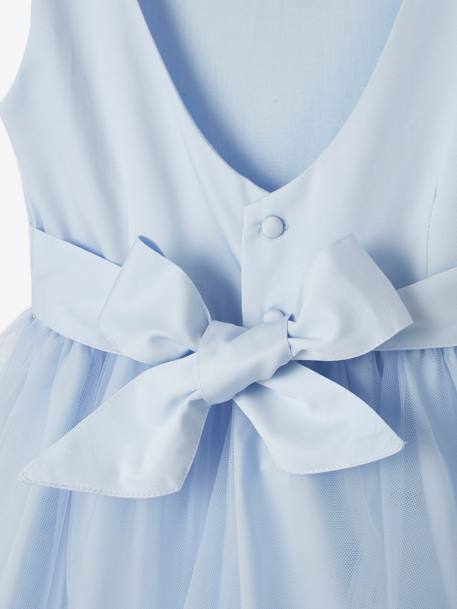 Festliches Mädchenkleid, Satin und Tüll - hellblau+marine+mint+weiß+zartrosa - 3