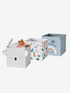 Kinderzimmer-Aufbewahrung-Regalelemente-3er-Set Kinder Aufbewahrungsboxen „Mini Zoo“