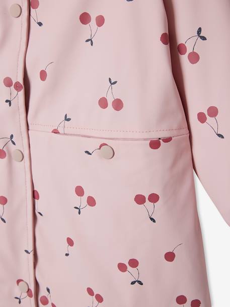 Mädchen Regenjacke, Blumen - rosa bedruckt+rosa bedruckt kirschen+senfgelb bedruckt - 10