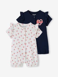Babymode-Strampler & Schlafanzüge-2er-Pack Mädchen Baby Kurzoveralls Oeko-Tex