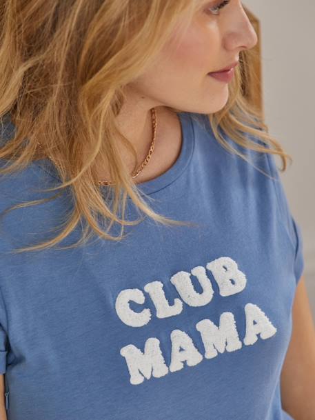 Bio-Kollektion: T-Shirt für Schwangerschaft & Stillzeit „Club Mama“ - anthrazit+blau+rosa+Terrakotta - 11