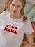 Bio-Kollektion: T-Shirt für Schwangerschaft & Stillzeit ,,Club Mama“ - anthrazit+blau+braun+braun+rosa - 24