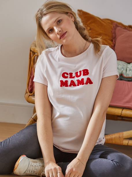 Bio-Kollektion: T-Shirt für Schwangerschaft & Stillzeit „Club Mama“ - anthrazit+blau+rosa+senf+Terrakotta - 21