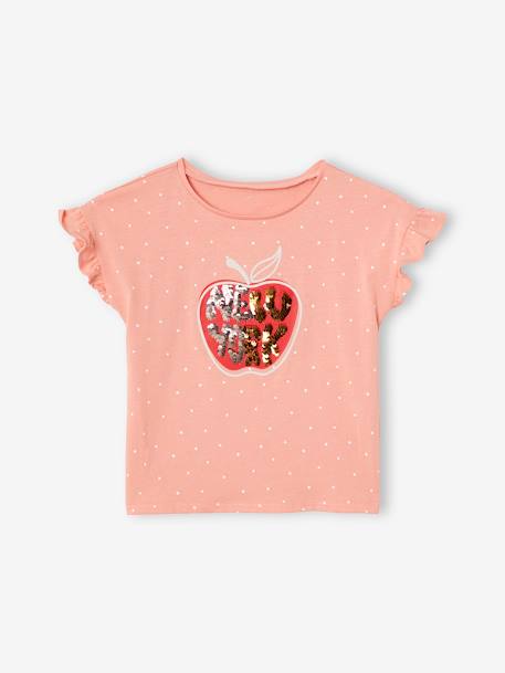 Mädchen-Set: T-Shirt mit Volantärmeln & Rock Oeko-Tex - rosa bedruckt+weiß bedruckt - 3