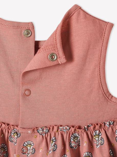 Kleid mit Haarband für Baby Mädchen Oeko Tex® - altrosa+graugrün bedruckt+zartrosa - 5