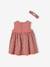 Kleid mit Haarband für Mädchen Baby Oeko Tex - altrosa+graugrün bedruckt+zartrosa - 3