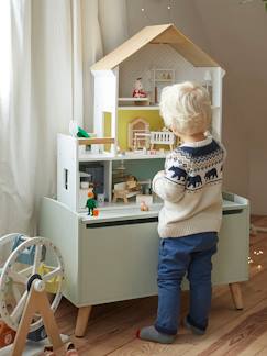 Spielzeug-Miniwelten, Konstruktion & Fahrzeuge-Puppenhaus aus Holz FSC