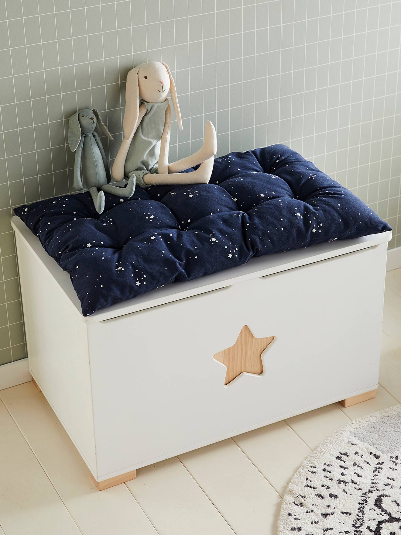 Vertbaudet Kinderzimmer Kissen Für Sitzbank Oder Truhe Polarstern Nachtblau Polarstern Einheitsgröße