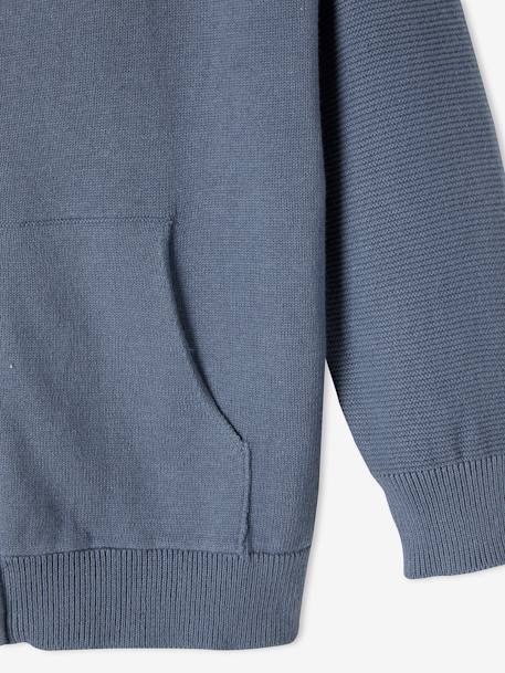 Jungen Kapuzenstrickjacke Oeko-Tex - blau+grau meliert+grün+marine+rot - 4