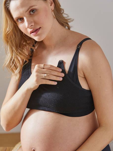 Still-Bustier mit Glanzeffekt Oeko-Tex - rosa+schwarz - 7
