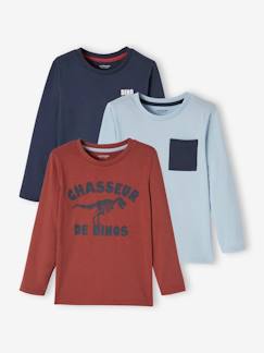 Jungenkleidung-Shirts, Poloshirts & Rollkragenpullover-Shirts-3er-Pack Jungen Langarmshirts BASIC Oeko-Tex