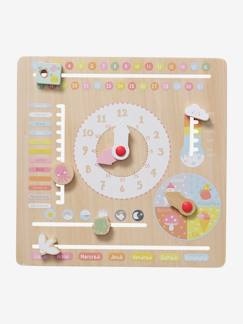 Spielzeug-Pädagogische Spiele-Lesen, Schreiben, Zählen & Uhr lesen-Kinder Spieluhr mit Kalender, Holz FSC®
